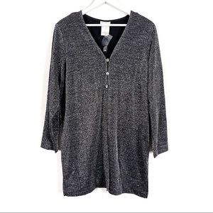 NWT Vintage Vanity Fair Silver Sparkly Tunic Top 1X